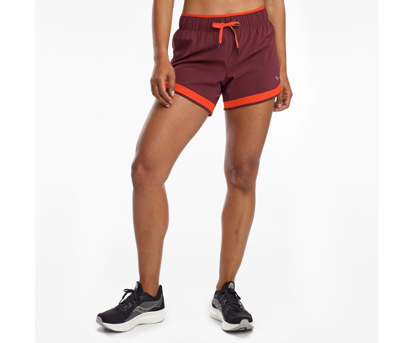 Saucony Outpace 5" Women's Shorts Burgundy | AU 315EBCX